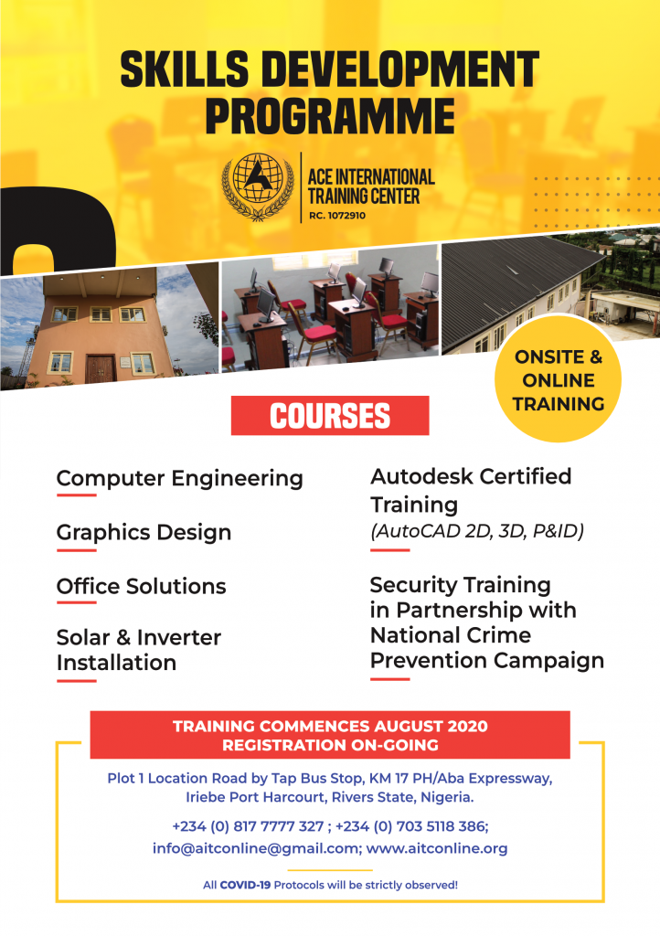 SKILLS DEVELOPMENT PROGRAMME AUGUST ACE INTERNATIONAL TRAINING CENTER